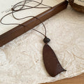 Brown Beaded Cord Necklaces with Botanical Pendants view 6