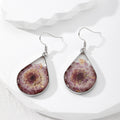 Silver Tone Teardrop Pressed Flower Resin Hook Earrings view 7