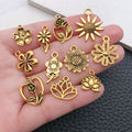 Matte Gold-Tone Sun and Sunflower Metal Charms with 25 Listed Options view 2