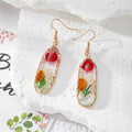Wire Wrapped Oval Daisy Dried Flower Earrings 3 Styles view 8