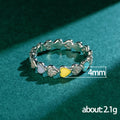 Silver Tone Multicolor Enamel Heart Crystal Band Ring 6-10 view 5