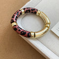 Gold-Tone Acrylic Tube Bracelets Marbled and Leopard view 10