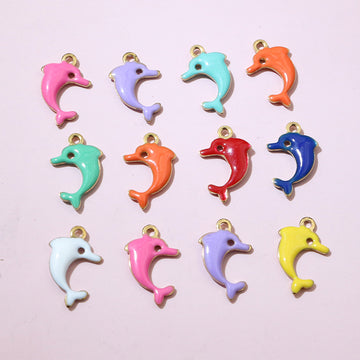Colorful Dolphin Metal Charms in Ten Assorted Color Options