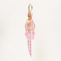 Pink Beaded Letter Keychain Initial Charm Cord Bag Clip view 5