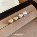 Gold Tone Heart Stud Earrings With Starburst Crystals view 4