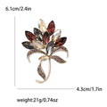 Crystal Bouquet Brooch with Polished Metal and Decorative Accents view 7