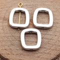 Antique Silver Open Rounded Square Metal Connector Bead view 2