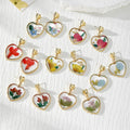 Gold Heart Dried Flower Resin Stud Earrings Seven Styles view 1