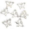 Pearl Body Crystal Butterfly Charms in Gold and Silver Tones view 4