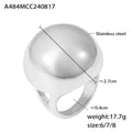 Large Polished Dome Ball Cocktail Rings Gold Or Silver view 7