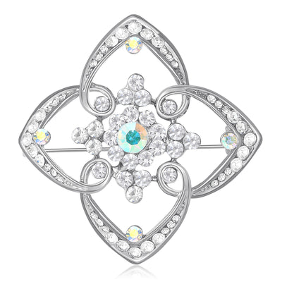 four petal filigree flower brooch shown in the main product arrangement