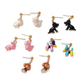Enamel Puppy Dog Stud Earrings Gold Posts 5 Color Styles view 5