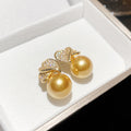 Gold Pearl Heart Leaf Pendant Necklace Ring Stud Earrings view 6