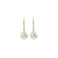 Gold Hook Iridescent Faceted Crystal Drop Earrings Two Shapes view 5