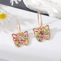 Gold Tone Clear Resin Pressed Flower Butterfly and Heart Earrings view 6