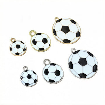 Black and White Soccer Ball Pendant Charms in Six Sizes