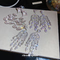 Ornate Stone Chandelier Earrings in Three Color Options view 3