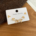 Silver Gold Rocking Horse Ginkgo Stud Six Piece Earring Sets view 8