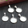 Round Cabochon Pendant Trays in Three Sizes and Two Finishes view 3