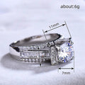 Silver Tone Round Crystal Geometric Layered Band Ring view 4