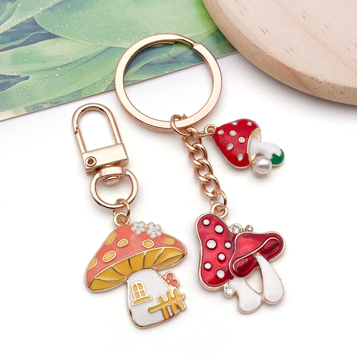 Enamel Zinc Alloy Mushroom House Thanksgiving Charm Pendant for DIY Necklace Bracelet
