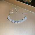 Oval Halo Crystal Slider Bracelet In Blue Clear Green Or Pink view 7