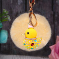 Jeweled Duck Keychains with Pom Pom and Plain Color Options view 6