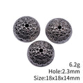 Antique Silver Openwork Floral Sphere Metal Spacer Bead view 3