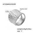 Wide Hammered Texture Open Cuff Rings Steel And Gold view 6