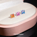 Single Colorful Crystal Star Stud Earrings in Three Colors view 2
