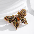 Gold Tone Butterfly Crystal Metal Brooch Pin for Jackets and Lapels view 5