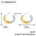 Rounded C Hoop Earrings in Three Sizes and Metal Finishes view 7