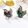 Gold Tone Silver Tone Butterfly Crystal Pearl Look Two Designs Metal Brooch Pin view 4