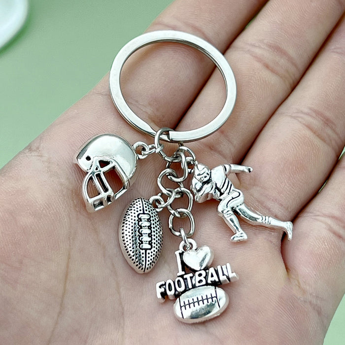Soccer, Basketball and Football Charm Keychains in 30 Pictured Variations