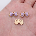 Enamel Bow Charms in Five Colors with Gold Tone Edges view 6