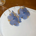 Colorful Openwork Flower Hook Earrings in Five Colors view 8