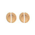 Hammered Split Round Disc Oversized Statement Stud Earrings view 5