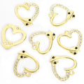 Crystal-Accented Gold Silver Heart Alloy Craft Pendants in 2 Styles view 3