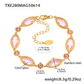 Gold Marquise Czech Glass Station Bracelets Multicolor Stones view 11