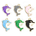 Colorful Dolphin Enamel Alloy Charm Pendants for Jewelry Making view 3