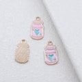 Pink and White Heart Bottle Enamel Alloy Charms for Jewelry Making view 3