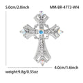 Ornate Cross Brooch An Ornate Silver-Tone Cross Set view 4
