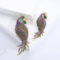 Multicolor Long Tail Parrot Brooch in Small or Large Size view 1