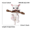 Playful Cat on Branch Brooch in Gray or White Enamel view 5