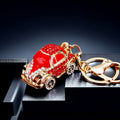 Jeweled Beetle Car Keychains in Five Colors with Braided and Clasp Free Loops view 9