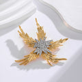 Gold Tone Starfish Crystal Metal Brooch Pin 6.2 cm view 4