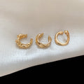 Irregular Metal Ear Cuff Three Piece Set Gold Silver view 6