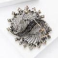 Antique Tone Spiral Beaded Brooch Decorative Lapel Pin view 4