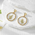 Irregular Gold Frame Dried Flower Resin Earrings Heart Posts view 7