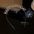 Rhinestone Happy Birthday Letter Headband In Gold Or Silver Tone view 3